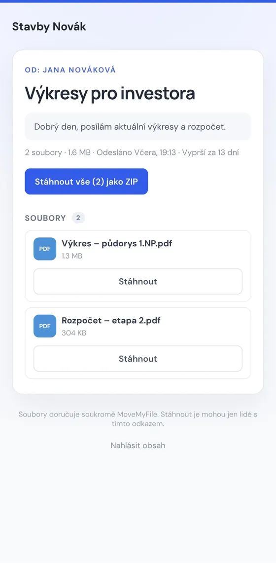 Takhle to vidí příjemce