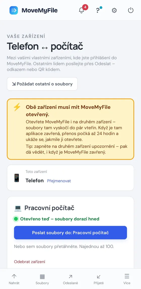 Z telefonu do počítače