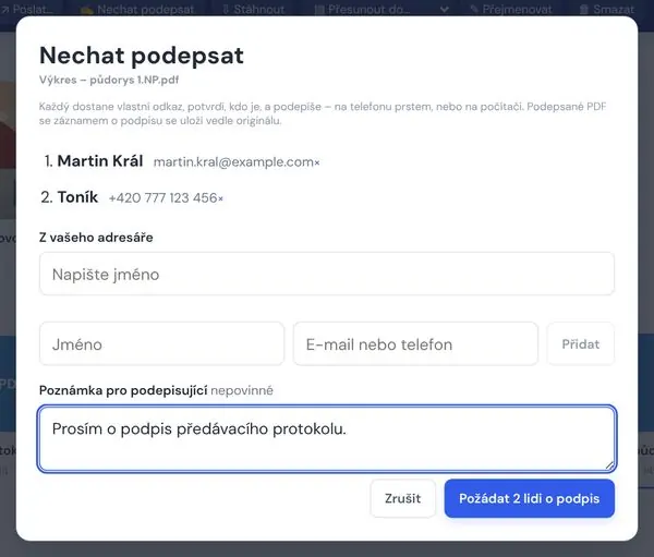 Nechte si podepsat PDF