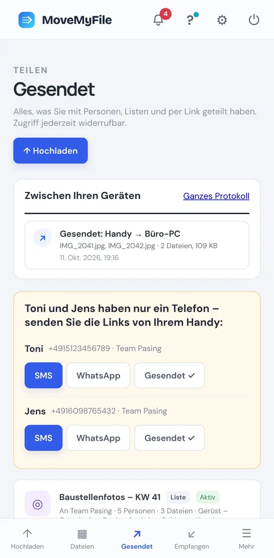 SMS kommen von Ihrem Handy