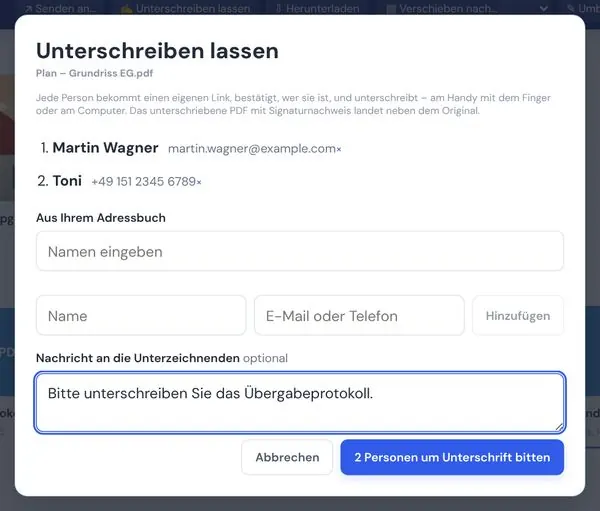 Ein PDF unterschreiben lassen