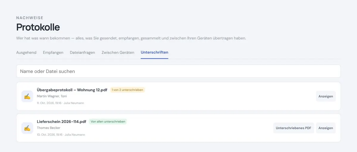 Wer schon unterschrieben hat