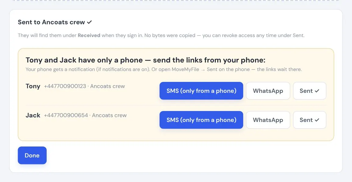 Send to the whole crew at once