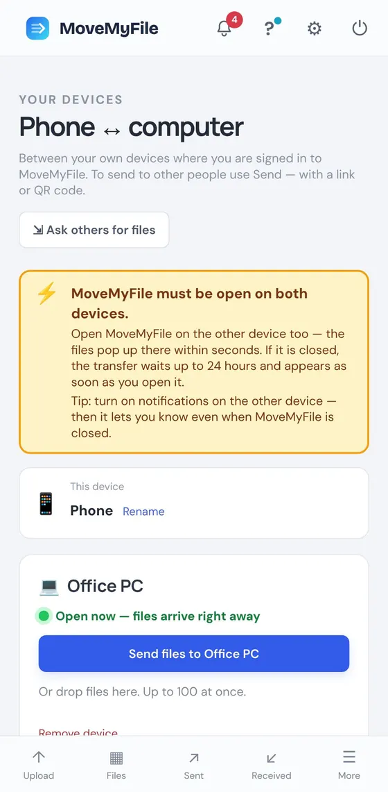 From the phone to the computer