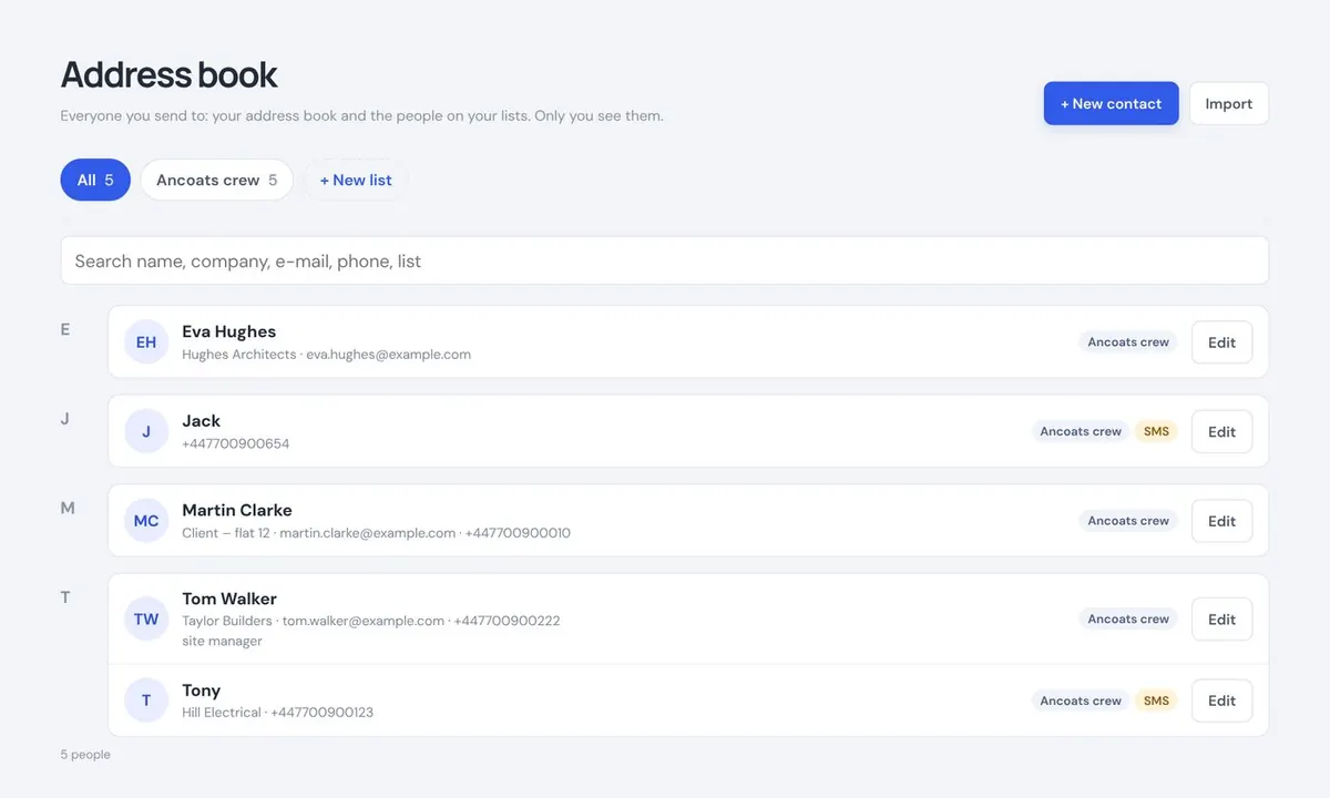 Address book