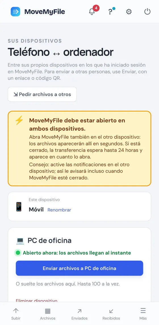 Del móvil al ordenador