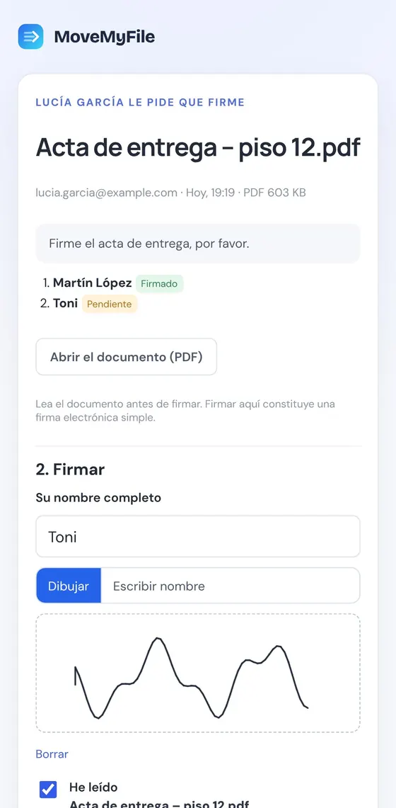 Firma con el dedo