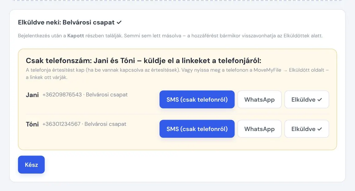 Küldje az egész csapatnak egyszerre