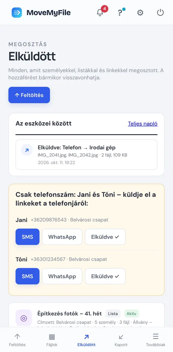 Az SMS a saját telefonjáról megy