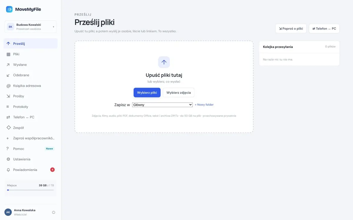 Prześlij pliki