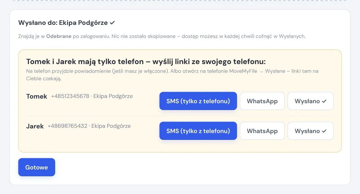 Wyślij całej ekipie naraz