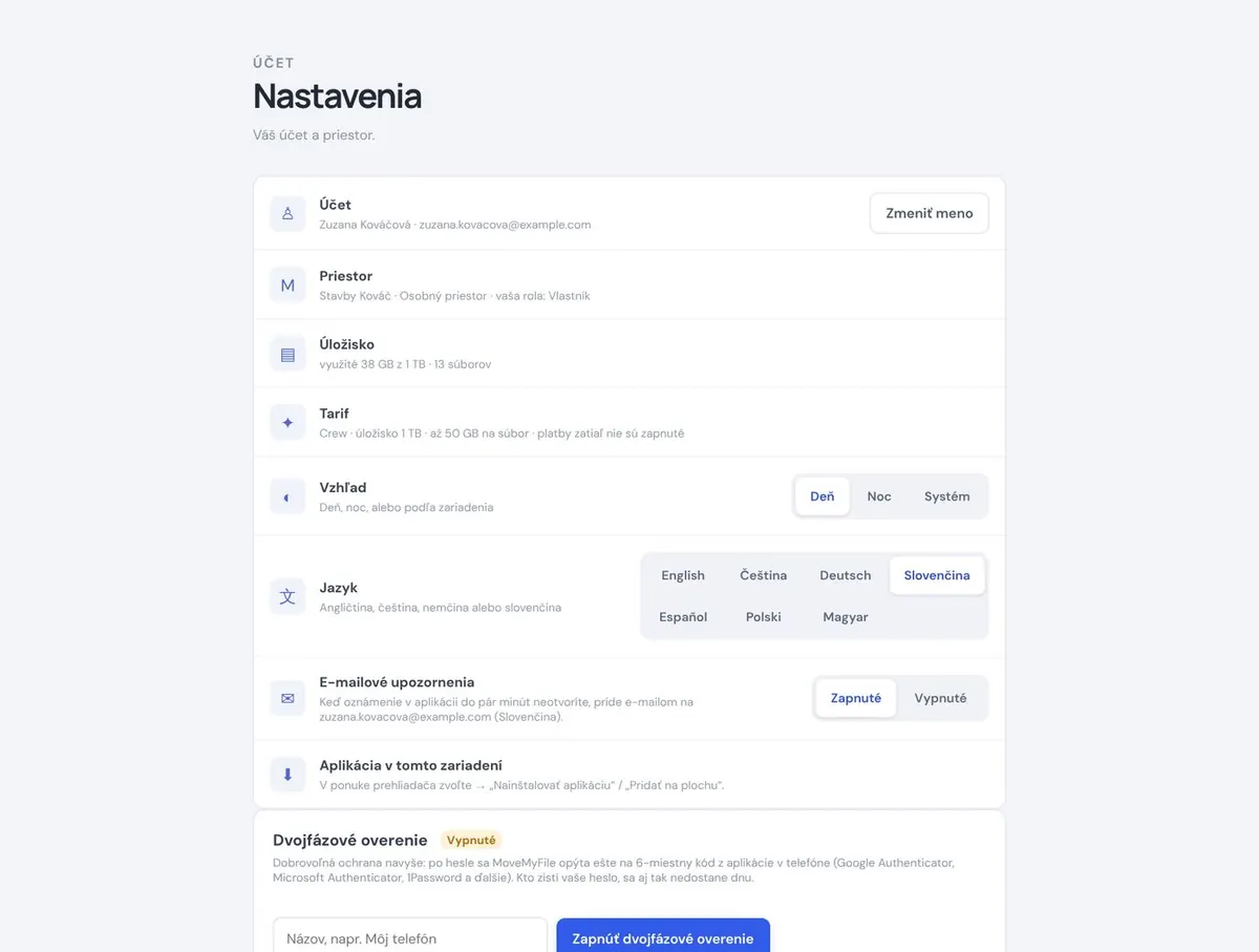 Nastavenia